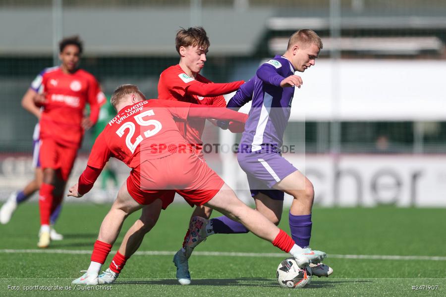 sport, action, SV Rot-Weiss Walldorf, RWW, Mörfelden-Walldorf, KR1, Fussball, FC Erzgebirge Aue, DFB Nachwuchsliga U19, DFB, AUE, 6. Spieltag, 16.03.2025 - Bild-ID: 2471907