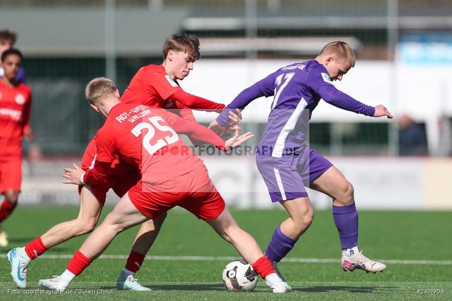 sport, action, SV Rot-Weiss Walldorf, RWW, Mörfelden-Walldorf, KR1, Fussball, FC Erzgebirge Aue, DFB Nachwuchsliga U19, DFB, AUE, 6. Spieltag, 16.03.2025 - Bild-ID: 2471908