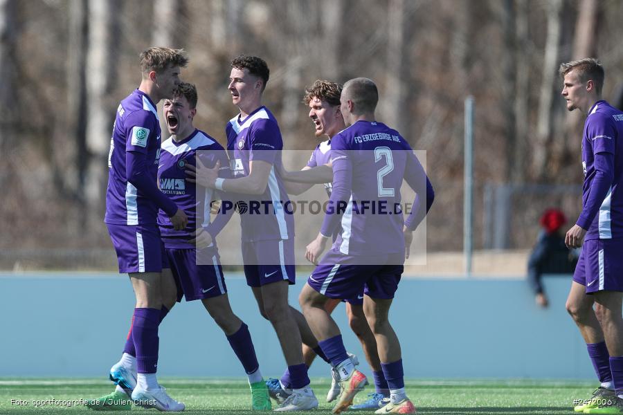 sport, action, SV Rot-Weiss Walldorf, RWW, Mörfelden-Walldorf, KR1, Fussball, FC Erzgebirge Aue, DFB Nachwuchsliga U19, DFB, AUE, 6. Spieltag, 16.03.2025 - Bild-ID: 2472006