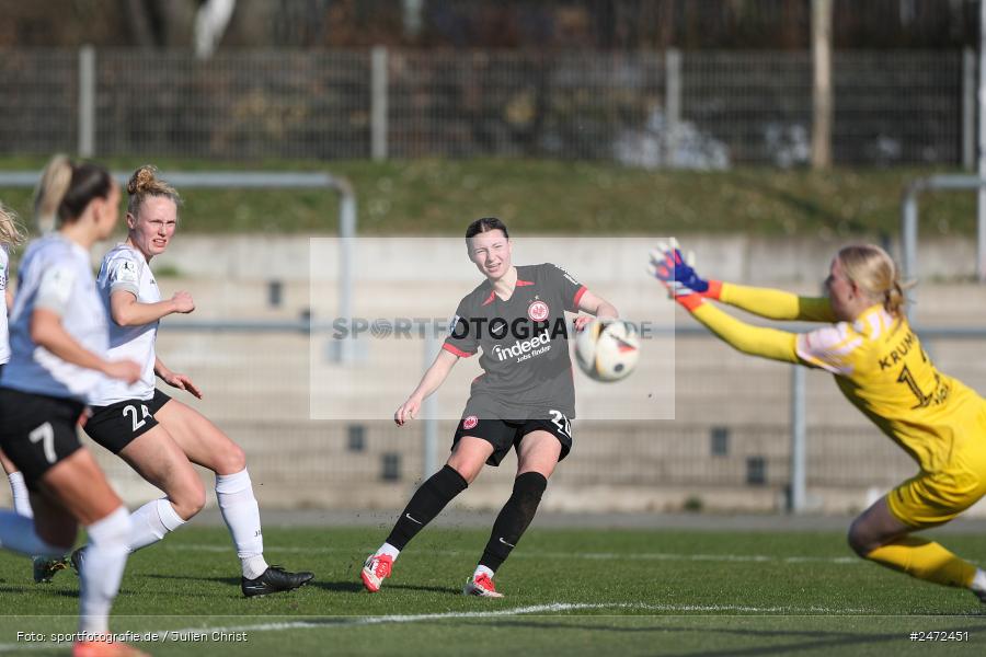 sport, action, Stadion am Brentanobad, SGE, Fussball, Frankfurt, FSV Gütersloh, FSV, Eintracht Frankfurt II, DFB, 2. Frauen-Bundesliga, 18. Spieltag, 16.03.2025 - Bild-ID: 2472451