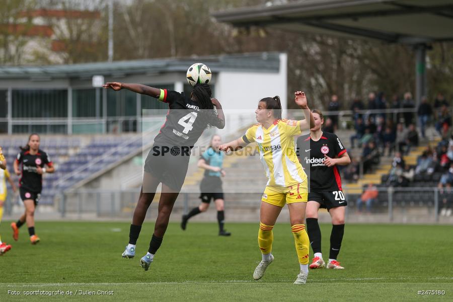 sport, action, Stadion am Brentanobad, SGE, Fussball, Frankfurt, FCU, Eintracht Frankfurt II, DFB, 30.03.2025, 20. Spieltag, 2. Frauen-Bundesliga, 1. FC Union Berlin - Bild-ID: 2475180