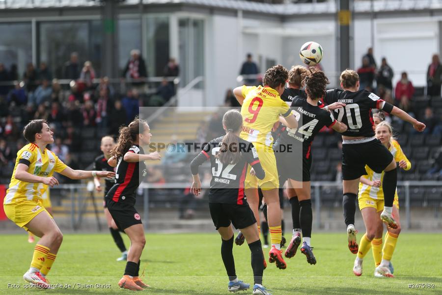 sport, action, Stadion am Brentanobad, SGE, Fussball, Frankfurt, FCU, Eintracht Frankfurt II, DFB, 30.03.2025, 20. Spieltag, 2. Frauen-Bundesliga, 1. FC Union Berlin - Bild-ID: 2475182 sport, action, Stadion am Brentanobad, SGE, Fussball, Frankfurt, FCU, Eintracht Frankfurt II, DFB, 30.03.2025, 20. Spieltag, 2. Frauen-Bundesliga, 1. FC Union Berlin - Bild-ID: 2475182
