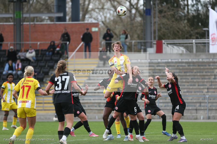 sport, action, Stadion am Brentanobad, SGE, Fussball, Frankfurt, FCU, Eintracht Frankfurt II, DFB, 30.03.2025, 20. Spieltag, 2. Frauen-Bundesliga, 1. FC Union Berlin - Bild-ID: 2475197 sport, action, Stadion am Brentanobad, SGE, Fussball, Frankfurt, FCU, Eintracht Frankfurt II, DFB, 30.03.2025, 20. Spieltag, 2. Frauen-Bundesliga, 1. FC Union Berlin - Bild-ID: 2475197