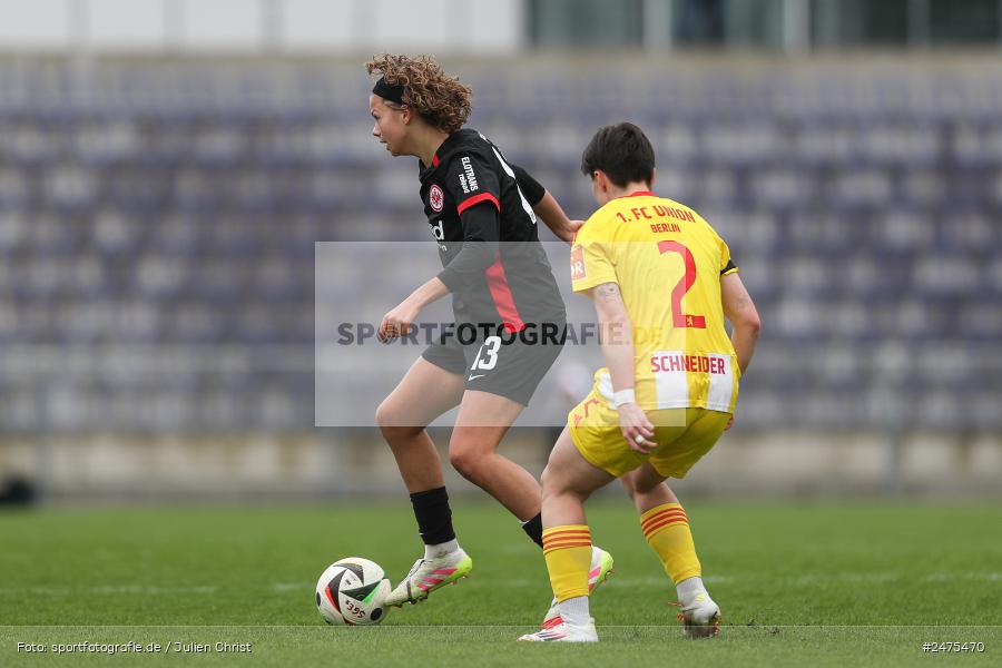 sport, action, Stadion am Brentanobad, SGE, Fussball, Frankfurt, FCU, Eintracht Frankfurt II, DFB, 30.03.2025, 20. Spieltag, 2. Frauen-Bundesliga, 1. FC Union Berlin - Bild-ID: 2475470 sport, action, Stadion am Brentanobad, SGE, Fussball, Frankfurt, FCU, Eintracht Frankfurt II, DFB, 30.03.2025, 20. Spieltag, 2. Frauen-Bundesliga, 1. FC Union Berlin - Bild-ID: 2475470