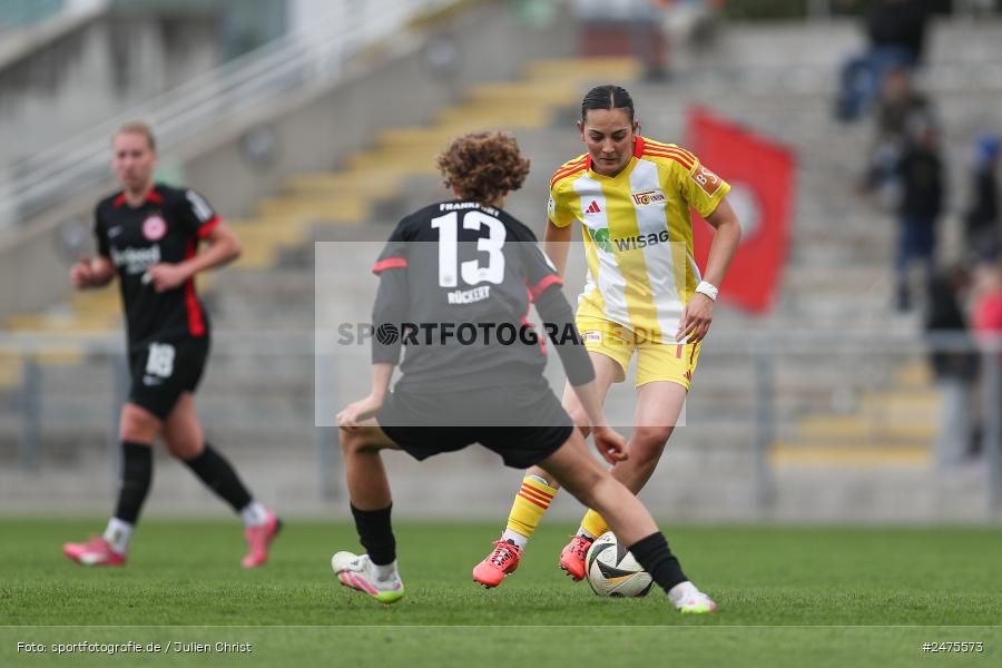 sport, action, Stadion am Brentanobad, SGE, Fussball, Frankfurt, FCU, Eintracht Frankfurt II, DFB, 30.03.2025, 20. Spieltag, 2. Frauen-Bundesliga, 1. FC Union Berlin - Bild-ID: 2475573