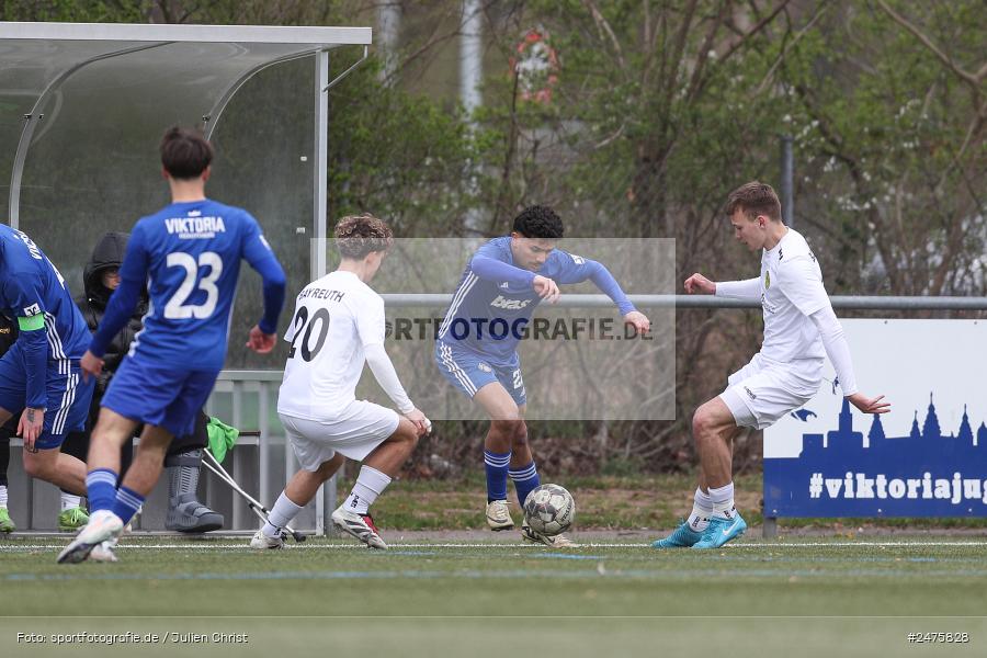 sport, action, U19 Bayernliga, SpVgg Bayreuth, SV Viktoria Aschaffenburg, Kunstrasen, Kleine Schönbuschallee 92, Fussball, BFV, Aschaffenburg, A-Junioren, 30.03.2025, 18. Spieltag - Bild-ID: 2475828 sport, action, U19 Bayernliga, SpVgg Bayreuth, SV Viktoria Aschaffenburg, Kunstrasen, Kleine Schönbuschallee 92, Fussball, BFV, Aschaffenburg, A-Junioren, 30.03.2025, 18. Spieltag - Bild-ID: 2475828