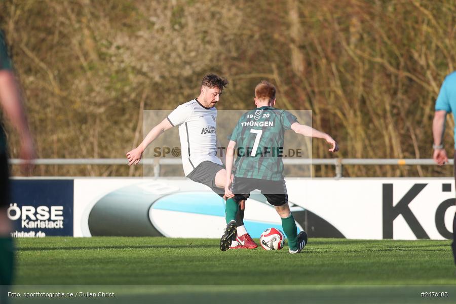 sport, action, TSV Karlburg II, Kreisliga Würzburg Gr. 2, Karlburg, Fussball, Fundamentum Sportpark, FC Thüngen, BFV, 23. Spieltag, 02.04.2025 - Bild-ID: 2476183