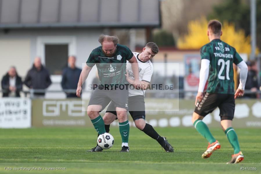 sport, action, TSV Karlburg II, Kreisliga Würzburg Gr. 2, Karlburg, Fussball, Fundamentum Sportpark, FC Thüngen, BFV, 23. Spieltag, 02.04.2025 - Bild-ID: 2476286