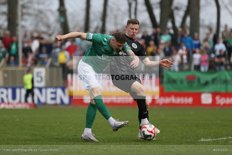 Sachs-Stadion, Schweinfurt, 05.04.2025, sport, action, BFV, Fussball, 28. Spieltag, Regionalliga Bayern, SpVgg Ansbach, 1. FC Schweinfurt 1905 - Bild-ID: 2476323