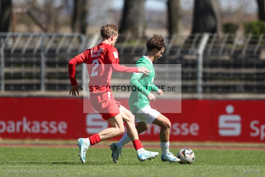 sport, action, Schweinfurt, Sachs Stadion, SV Rot-Weiss Walldorf, RWW, Hauptrunde Liga B Gruppe C, Fussball, FCS, DFB Nachwuchsliga, DFB, 9. Spieltag, 1. FC Schweinfurt 1905, 06.04.2025 - Bild-ID: 2477459