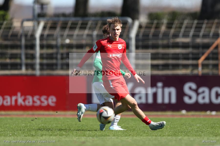 sport, action, Schweinfurt, Sachs Stadion, SV Rot-Weiss Walldorf, RWW, Hauptrunde Liga B Gruppe C, Fussball, FCS, DFB Nachwuchsliga, DFB, 9. Spieltag, 1. FC Schweinfurt 1905, 06.04.2025 - Bild-ID: 2477460