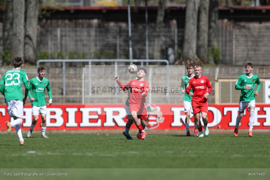 sport, action, Schweinfurt, Sachs Stadion, SV Rot-Weiss Walldorf, RWW, Hauptrunde Liga B Gruppe C, Fussball, FCS, DFB Nachwuchsliga, DFB, 9. Spieltag, 1. FC Schweinfurt 1905, 06.04.2025 - Bild-ID: 2477463