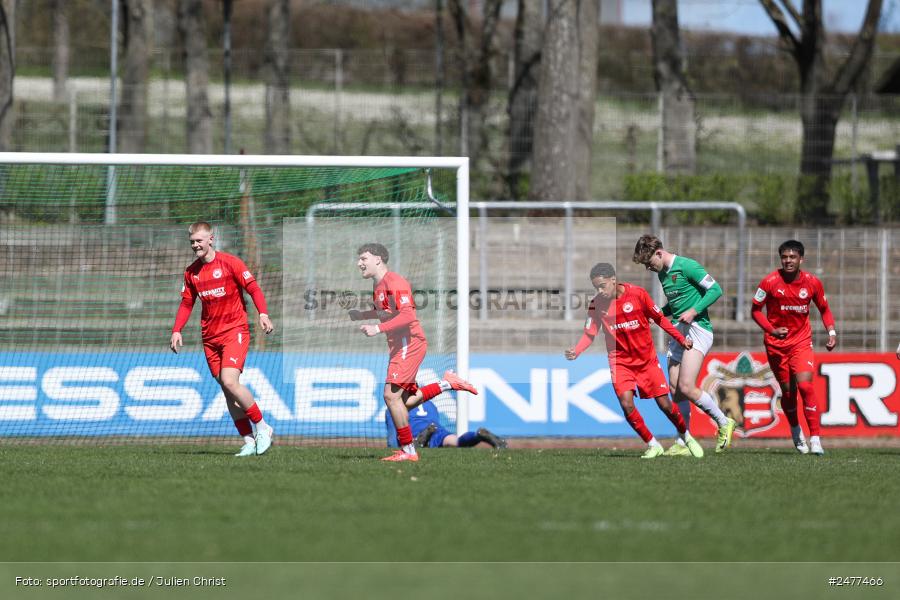 sport, action, Schweinfurt, Sachs Stadion, SV Rot-Weiss Walldorf, RWW, Hauptrunde Liga B Gruppe C, Fussball, FCS, DFB Nachwuchsliga, DFB, 9. Spieltag, 1. FC Schweinfurt 1905, 06.04.2025 - Bild-ID: 2477466