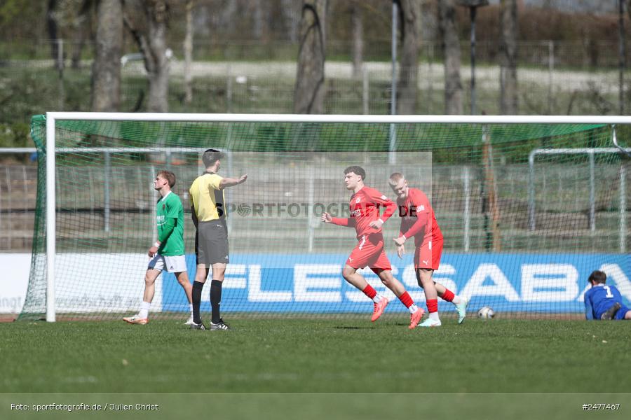 sport, action, Schweinfurt, Sachs Stadion, SV Rot-Weiss Walldorf, RWW, Hauptrunde Liga B Gruppe C, Fussball, FCS, DFB Nachwuchsliga, DFB, 9. Spieltag, 1. FC Schweinfurt 1905, 06.04.2025 - Bild-ID: 2477467