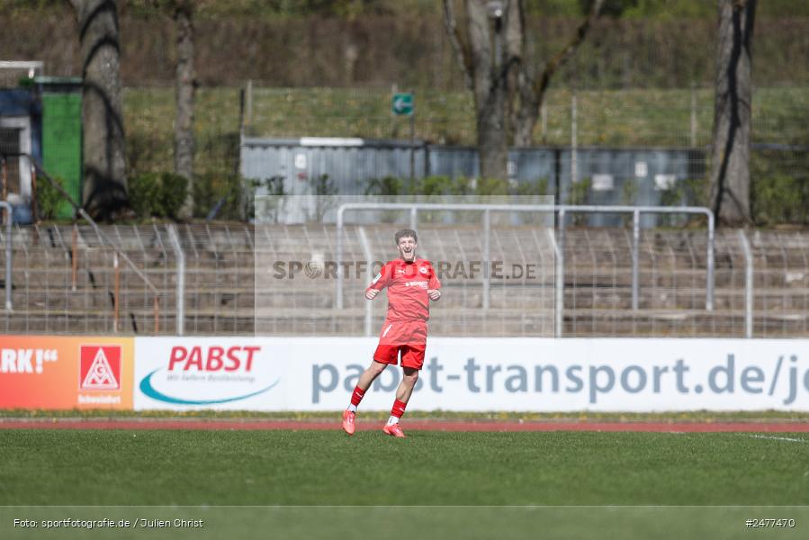 sport, action, Schweinfurt, Sachs Stadion, SV Rot-Weiss Walldorf, RWW, Hauptrunde Liga B Gruppe C, Fussball, FCS, DFB Nachwuchsliga, DFB, 9. Spieltag, 1. FC Schweinfurt 1905, 06.04.2025 - Bild-ID: 2477470