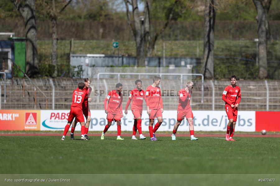 sport, action, Schweinfurt, Sachs Stadion, SV Rot-Weiss Walldorf, RWW, Hauptrunde Liga B Gruppe C, Fussball, FCS, DFB Nachwuchsliga, DFB, 9. Spieltag, 1. FC Schweinfurt 1905, 06.04.2025 - Bild-ID: 2477477
