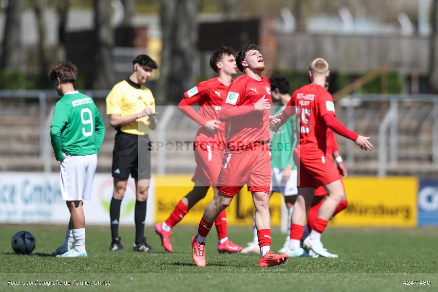 sport, action, Schweinfurt, Sachs Stadion, SV Rot-Weiss Walldorf, RWW, Hauptrunde Liga B Gruppe C, Fussball, FCS, DFB Nachwuchsliga, DFB, 9. Spieltag, 1. FC Schweinfurt 1905, 06.04.2025 - Bild-ID: 2477480