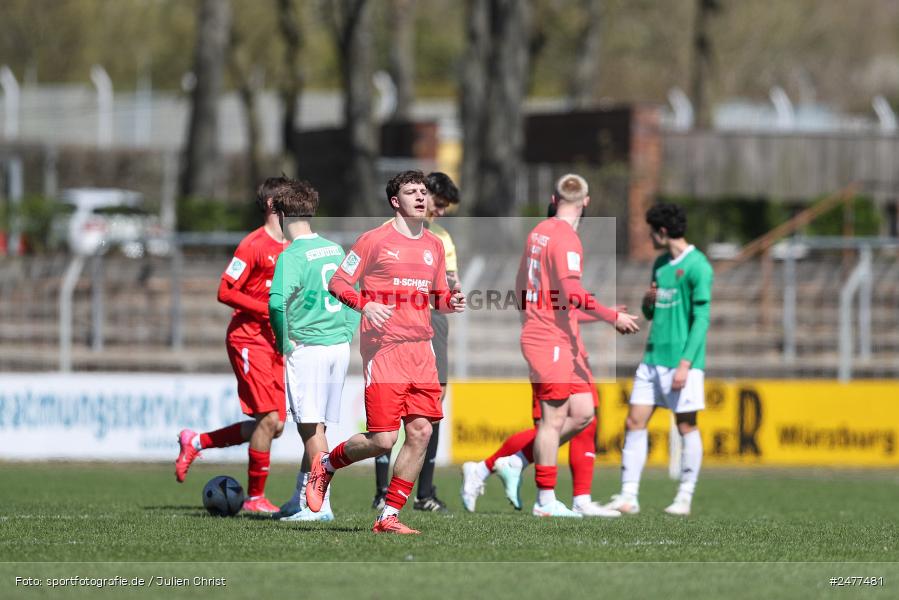 sport, action, Schweinfurt, Sachs Stadion, SV Rot-Weiss Walldorf, RWW, Hauptrunde Liga B Gruppe C, Fussball, FCS, DFB Nachwuchsliga, DFB, 9. Spieltag, 1. FC Schweinfurt 1905, 06.04.2025 - Bild-ID: 2477481
