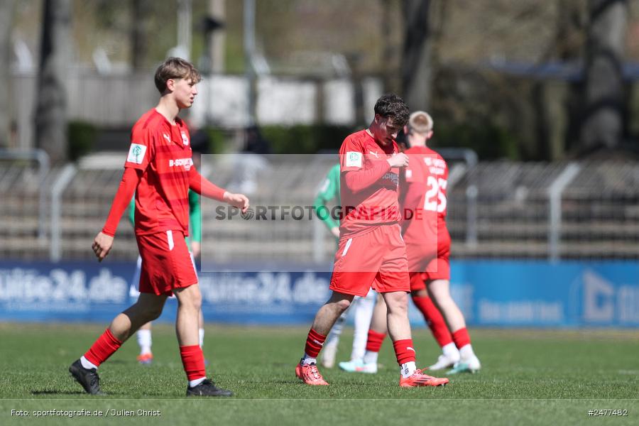 sport, action, Schweinfurt, Sachs Stadion, SV Rot-Weiss Walldorf, RWW, Hauptrunde Liga B Gruppe C, Fussball, FCS, DFB Nachwuchsliga, DFB, 9. Spieltag, 1. FC Schweinfurt 1905, 06.04.2025 - Bild-ID: 2477482