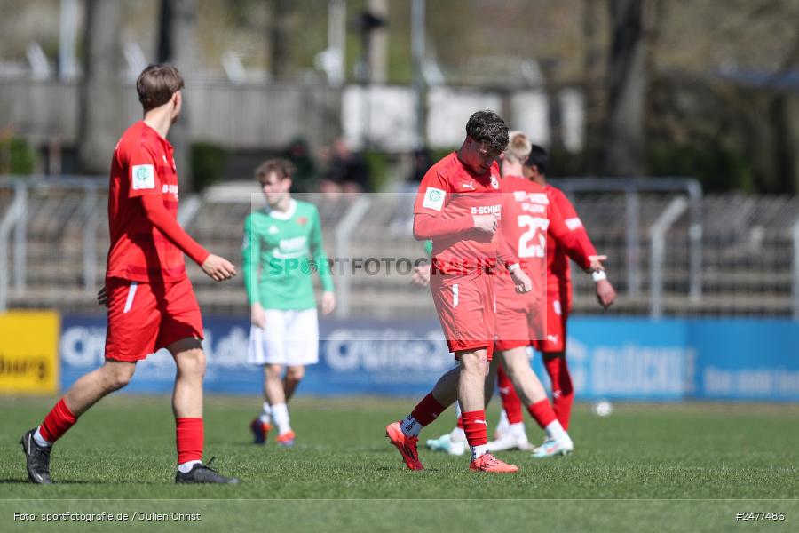 sport, action, Schweinfurt, Sachs Stadion, SV Rot-Weiss Walldorf, RWW, Hauptrunde Liga B Gruppe C, Fussball, FCS, DFB Nachwuchsliga, DFB, 9. Spieltag, 1. FC Schweinfurt 1905, 06.04.2025 - Bild-ID: 2477483