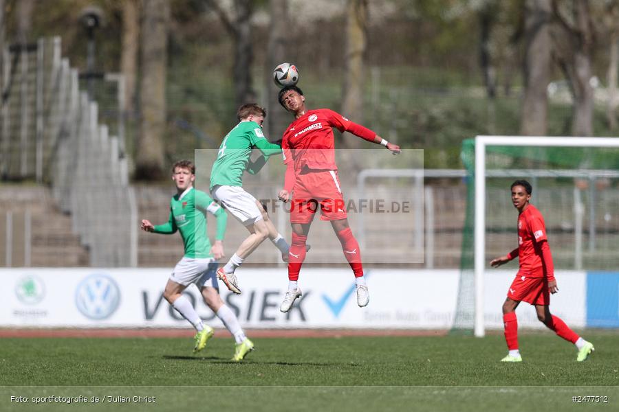 sport, action, Schweinfurt, Sachs Stadion, SV Rot-Weiss Walldorf, RWW, Hauptrunde Liga B Gruppe C, Fussball, FCS, DFB Nachwuchsliga, DFB, 9. Spieltag, 1. FC Schweinfurt 1905, 06.04.2025 - Bild-ID: 2477512 sport, action, Schweinfurt, Sachs Stadion, SV Rot-Weiss Walldorf, RWW, Hauptrunde Liga B Gruppe C, Fussball, FCS, DFB Nachwuchsliga, DFB, 9. Spieltag, 1. FC Schweinfurt 1905, 06.04.2025 - Bild-ID: 2477512