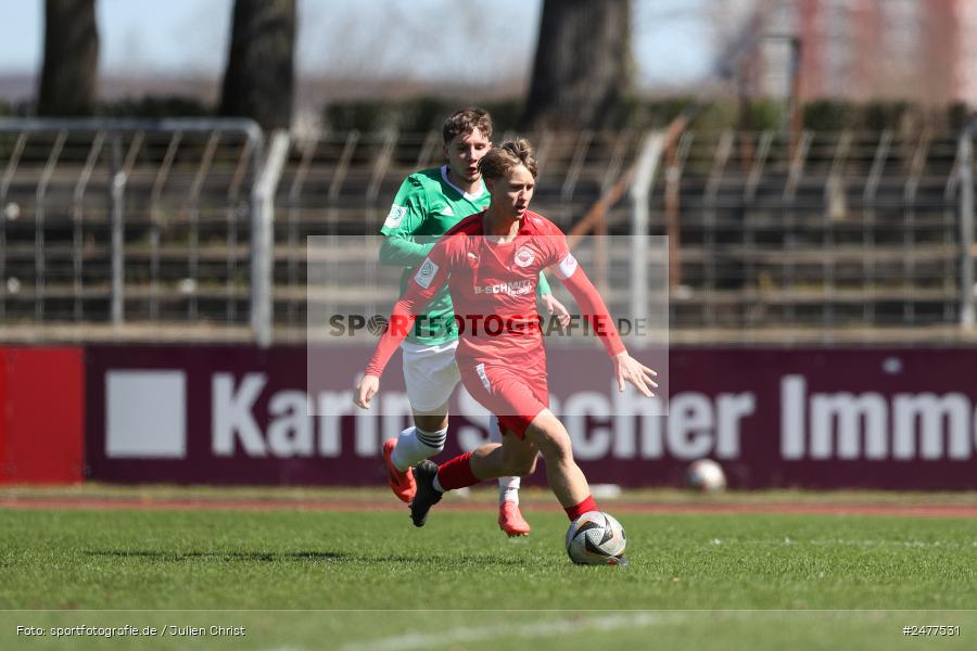 sport, action, Schweinfurt, Sachs Stadion, SV Rot-Weiss Walldorf, RWW, Hauptrunde Liga B Gruppe C, Fussball, FCS, DFB Nachwuchsliga, DFB, 9. Spieltag, 1. FC Schweinfurt 1905, 06.04.2025 - Bild-ID: 2477531 sport, action, Schweinfurt, Sachs Stadion, SV Rot-Weiss Walldorf, RWW, Hauptrunde Liga B Gruppe C, Fussball, FCS, DFB Nachwuchsliga, DFB, 9. Spieltag, 1. FC Schweinfurt 1905, 06.04.2025 - Bild-ID: 2477531