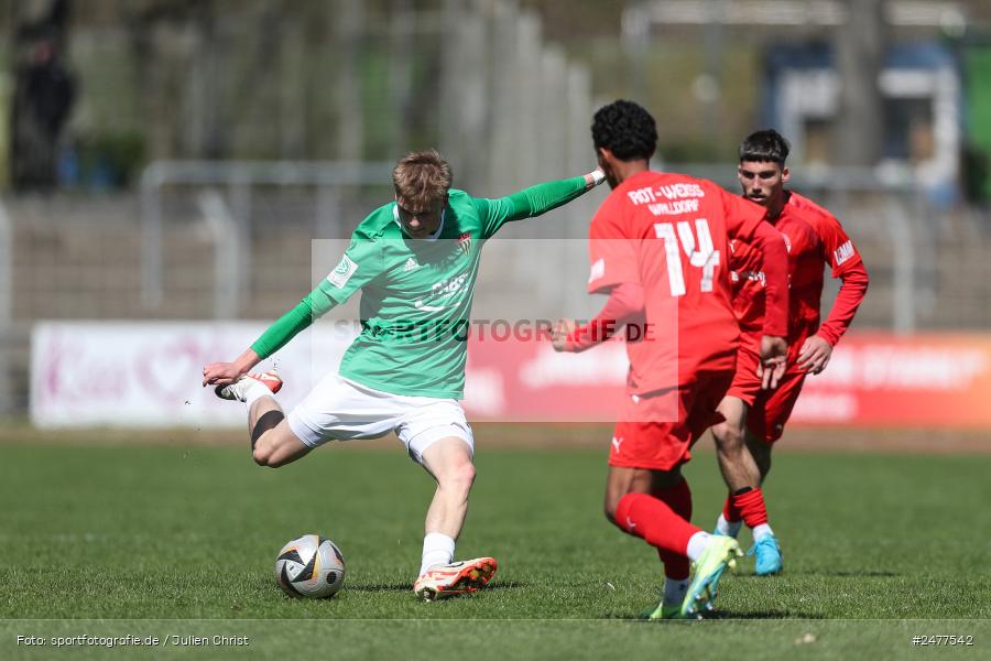 sport, action, Schweinfurt, Sachs Stadion, SV Rot-Weiss Walldorf, RWW, Hauptrunde Liga B Gruppe C, Fussball, FCS, DFB Nachwuchsliga, DFB, 9. Spieltag, 1. FC Schweinfurt 1905, 06.04.2025 - Bild-ID: 2477542