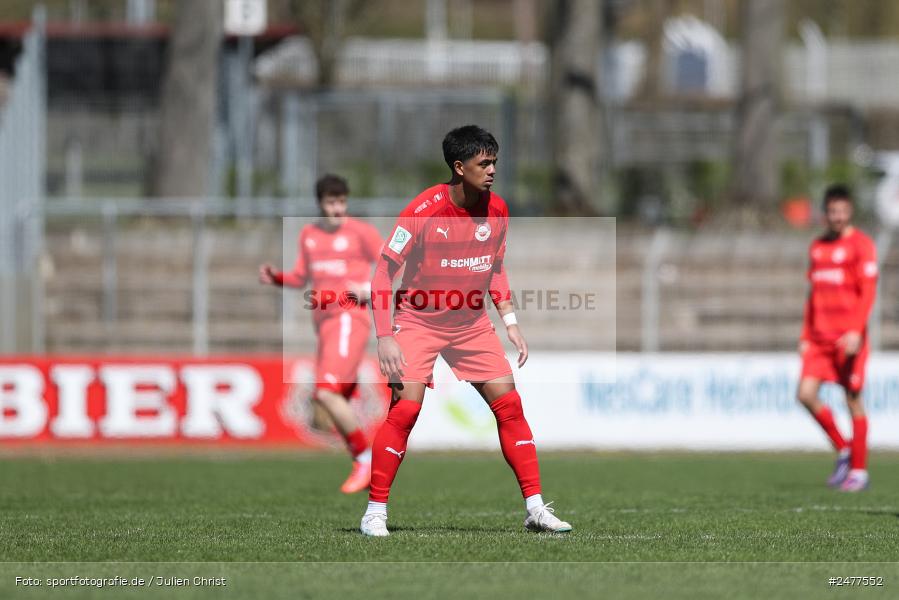 sport, action, Schweinfurt, Sachs Stadion, SV Rot-Weiss Walldorf, RWW, Hauptrunde Liga B Gruppe C, Fussball, FCS, DFB Nachwuchsliga, DFB, 9. Spieltag, 1. FC Schweinfurt 1905, 06.04.2025 - Bild-ID: 2477552