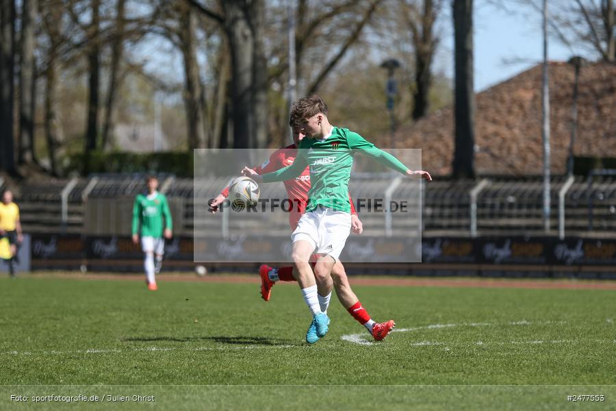 sport, action, Schweinfurt, Sachs Stadion, SV Rot-Weiss Walldorf, RWW, Hauptrunde Liga B Gruppe C, Fussball, FCS, DFB Nachwuchsliga, DFB, 9. Spieltag, 1. FC Schweinfurt 1905, 06.04.2025 - Bild-ID: 2477553