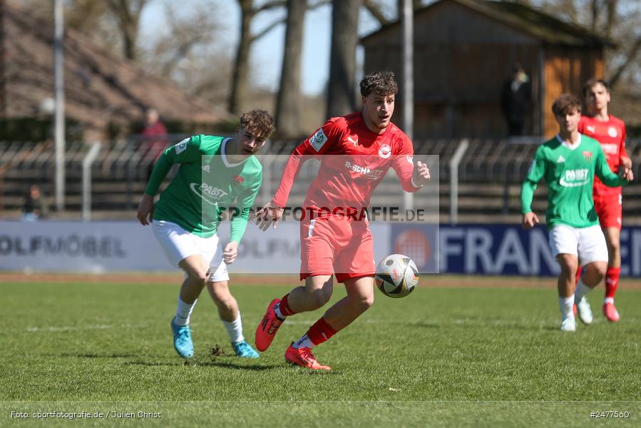 sport, action, Schweinfurt, Sachs Stadion, SV Rot-Weiss Walldorf, RWW, Hauptrunde Liga B Gruppe C, Fussball, FCS, DFB Nachwuchsliga, DFB, 9. Spieltag, 1. FC Schweinfurt 1905, 06.04.2025 - Bild-ID: 2477560 sport, action, Schweinfurt, Sachs Stadion, SV Rot-Weiss Walldorf, RWW, Hauptrunde Liga B Gruppe C, Fussball, FCS, DFB Nachwuchsliga, DFB, 9. Spieltag, 1. FC Schweinfurt 1905, 06.04.2025 - Bild-ID: 2477560