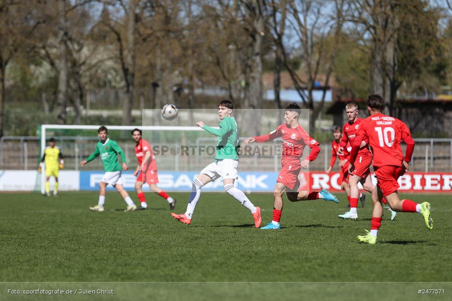 sport, action, Schweinfurt, Sachs Stadion, SV Rot-Weiss Walldorf, RWW, Hauptrunde Liga B Gruppe C, Fussball, FCS, DFB Nachwuchsliga, DFB, 9. Spieltag, 1. FC Schweinfurt 1905, 06.04.2025 - Bild-ID: 2477571