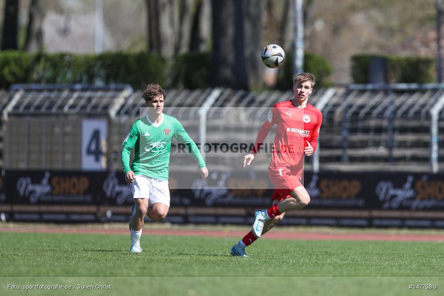 sport, action, Schweinfurt, Sachs Stadion, SV Rot-Weiss Walldorf, RWW, Hauptrunde Liga B Gruppe C, Fussball, FCS, DFB Nachwuchsliga, DFB, 9. Spieltag, 1. FC Schweinfurt 1905, 06.04.2025 - Bild-ID: 2477580