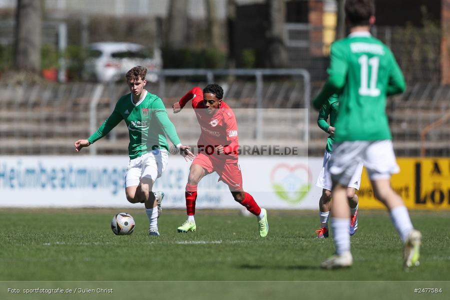 sport, action, Schweinfurt, Sachs Stadion, SV Rot-Weiss Walldorf, RWW, Hauptrunde Liga B Gruppe C, Fussball, FCS, DFB Nachwuchsliga, DFB, 9. Spieltag, 1. FC Schweinfurt 1905, 06.04.2025 - Bild-ID: 2477584