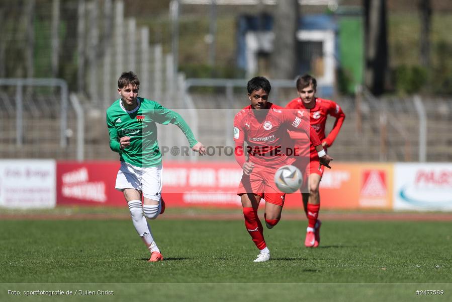 sport, action, Schweinfurt, Sachs Stadion, SV Rot-Weiss Walldorf, RWW, Hauptrunde Liga B Gruppe C, Fussball, FCS, DFB Nachwuchsliga, DFB, 9. Spieltag, 1. FC Schweinfurt 1905, 06.04.2025 - Bild-ID: 2477589