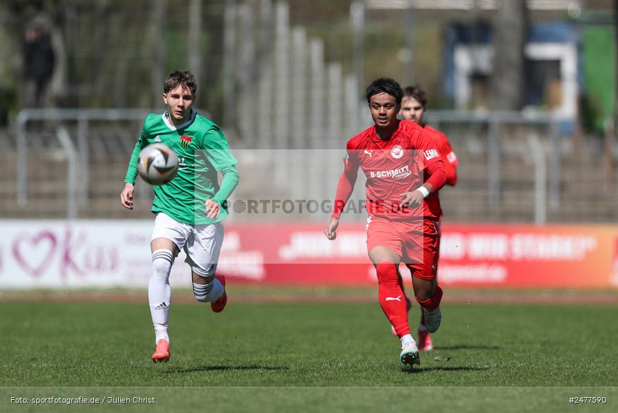 sport, action, Schweinfurt, Sachs Stadion, SV Rot-Weiss Walldorf, RWW, Hauptrunde Liga B Gruppe C, Fussball, FCS, DFB Nachwuchsliga, DFB, 9. Spieltag, 1. FC Schweinfurt 1905, 06.04.2025 - Bild-ID: 2477590