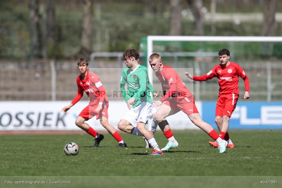sport, action, Schweinfurt, Sachs Stadion, SV Rot-Weiss Walldorf, RWW, Hauptrunde Liga B Gruppe C, Fussball, FCS, DFB Nachwuchsliga, DFB, 9. Spieltag, 1. FC Schweinfurt 1905, 06.04.2025 - Bild-ID: 2477591