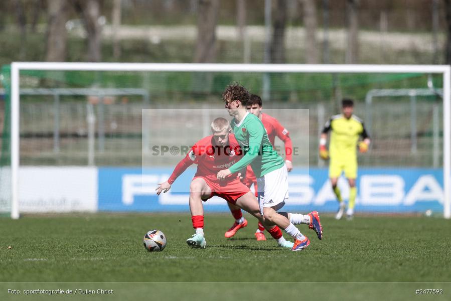 sport, action, Schweinfurt, Sachs Stadion, SV Rot-Weiss Walldorf, RWW, Hauptrunde Liga B Gruppe C, Fussball, FCS, DFB Nachwuchsliga, DFB, 9. Spieltag, 1. FC Schweinfurt 1905, 06.04.2025 - Bild-ID: 2477592
