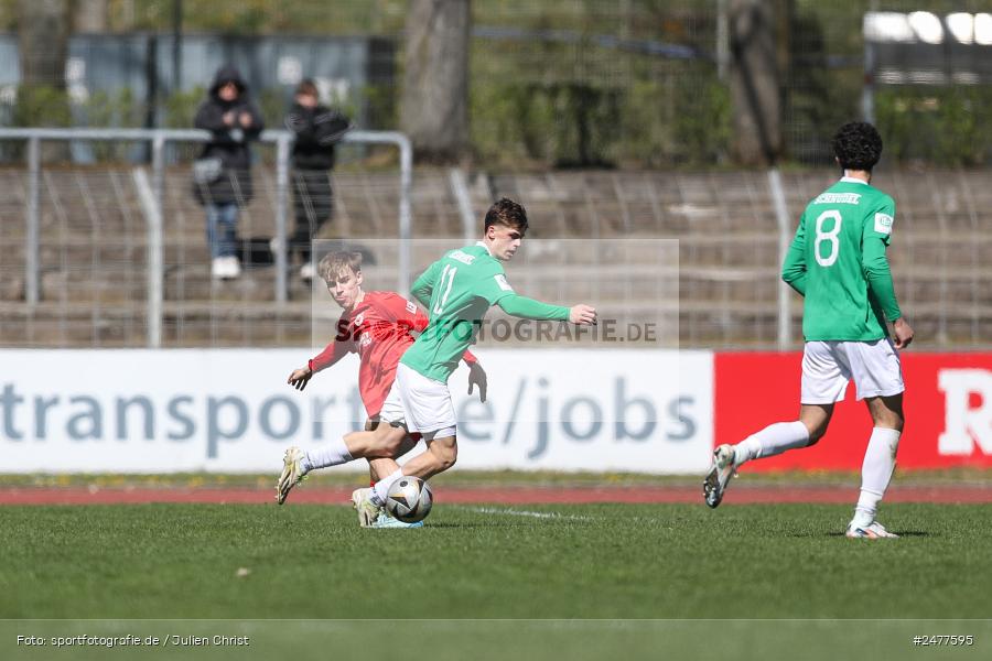 sport, action, Schweinfurt, Sachs Stadion, SV Rot-Weiss Walldorf, RWW, Hauptrunde Liga B Gruppe C, Fussball, FCS, DFB Nachwuchsliga, DFB, 9. Spieltag, 1. FC Schweinfurt 1905, 06.04.2025 - Bild-ID: 2477595