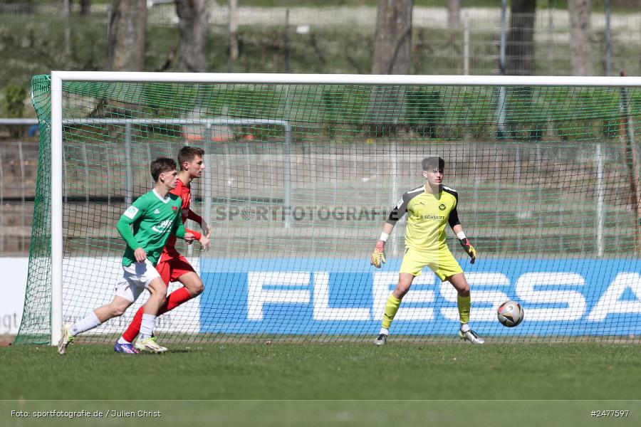 sport, action, Schweinfurt, Sachs Stadion, SV Rot-Weiss Walldorf, RWW, Hauptrunde Liga B Gruppe C, Fussball, FCS, DFB Nachwuchsliga, DFB, 9. Spieltag, 1. FC Schweinfurt 1905, 06.04.2025 - Bild-ID: 2477597