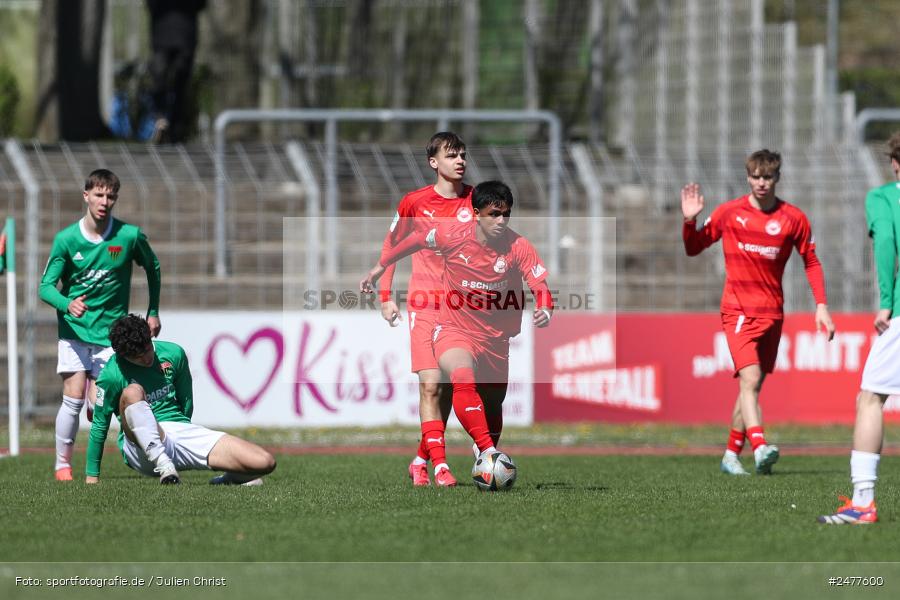 sport, action, Schweinfurt, Sachs Stadion, SV Rot-Weiss Walldorf, RWW, Hauptrunde Liga B Gruppe C, Fussball, FCS, DFB Nachwuchsliga, DFB, 9. Spieltag, 1. FC Schweinfurt 1905, 06.04.2025 - Bild-ID: 2477600