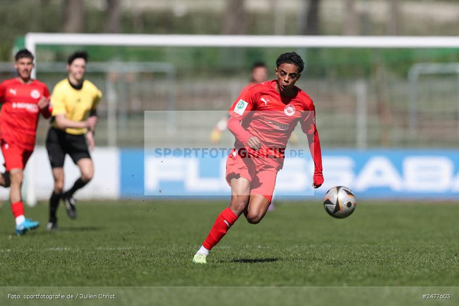 sport, action, Schweinfurt, Sachs Stadion, SV Rot-Weiss Walldorf, RWW, Hauptrunde Liga B Gruppe C, Fussball, FCS, DFB Nachwuchsliga, DFB, 9. Spieltag, 1. FC Schweinfurt 1905, 06.04.2025 - Bild-ID: 2477603