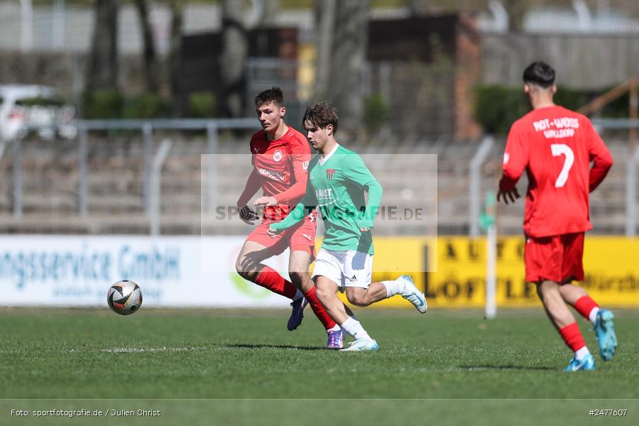 sport, action, Schweinfurt, Sachs Stadion, SV Rot-Weiss Walldorf, RWW, Hauptrunde Liga B Gruppe C, Fussball, FCS, DFB Nachwuchsliga, DFB, 9. Spieltag, 1. FC Schweinfurt 1905, 06.04.2025 - Bild-ID: 2477607