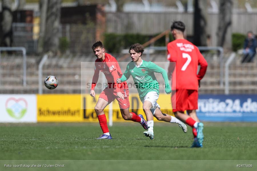 sport, action, Schweinfurt, Sachs Stadion, SV Rot-Weiss Walldorf, RWW, Hauptrunde Liga B Gruppe C, Fussball, FCS, DFB Nachwuchsliga, DFB, 9. Spieltag, 1. FC Schweinfurt 1905, 06.04.2025 - Bild-ID: 2477608