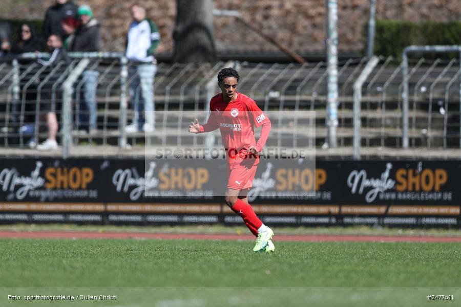 sport, action, Schweinfurt, Sachs Stadion, SV Rot-Weiss Walldorf, RWW, Hauptrunde Liga B Gruppe C, Fussball, FCS, DFB Nachwuchsliga, DFB, 9. Spieltag, 1. FC Schweinfurt 1905, 06.04.2025 - Bild-ID: 2477611