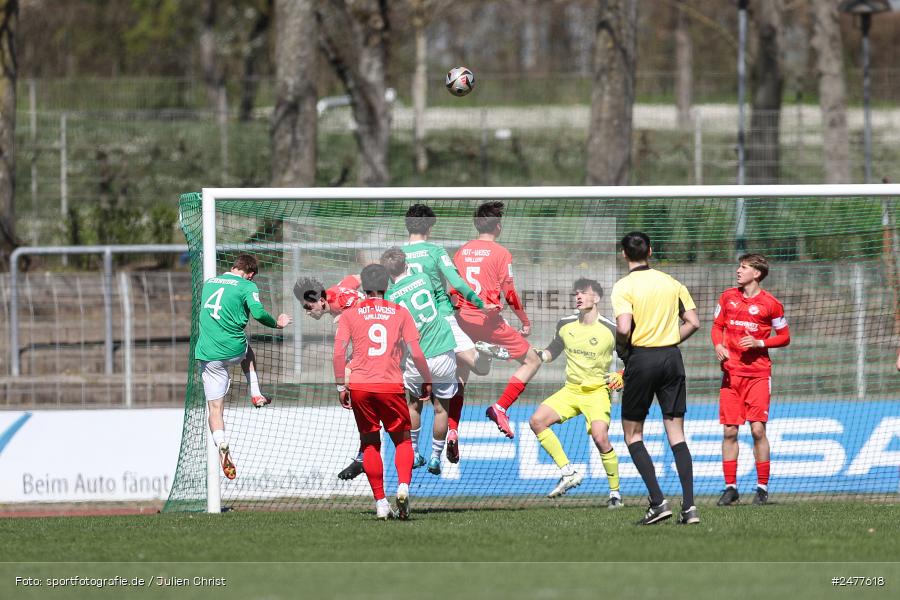 sport, action, Schweinfurt, Sachs Stadion, SV Rot-Weiss Walldorf, RWW, Hauptrunde Liga B Gruppe C, Fussball, FCS, DFB Nachwuchsliga, DFB, 9. Spieltag, 1. FC Schweinfurt 1905, 06.04.2025 - Bild-ID: 2477618
