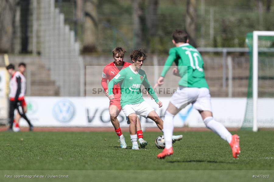 sport, action, Schweinfurt, Sachs Stadion, SV Rot-Weiss Walldorf, RWW, Hauptrunde Liga B Gruppe C, Fussball, FCS, DFB Nachwuchsliga, DFB, 9. Spieltag, 1. FC Schweinfurt 1905, 06.04.2025 - Bild-ID: 2477622