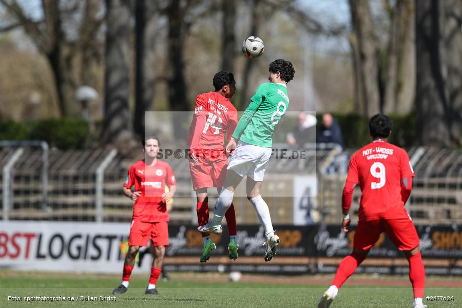 sport, action, Schweinfurt, Sachs Stadion, SV Rot-Weiss Walldorf, RWW, Hauptrunde Liga B Gruppe C, Fussball, FCS, DFB Nachwuchsliga, DFB, 9. Spieltag, 1. FC Schweinfurt 1905, 06.04.2025 - Bild-ID: 2477624
