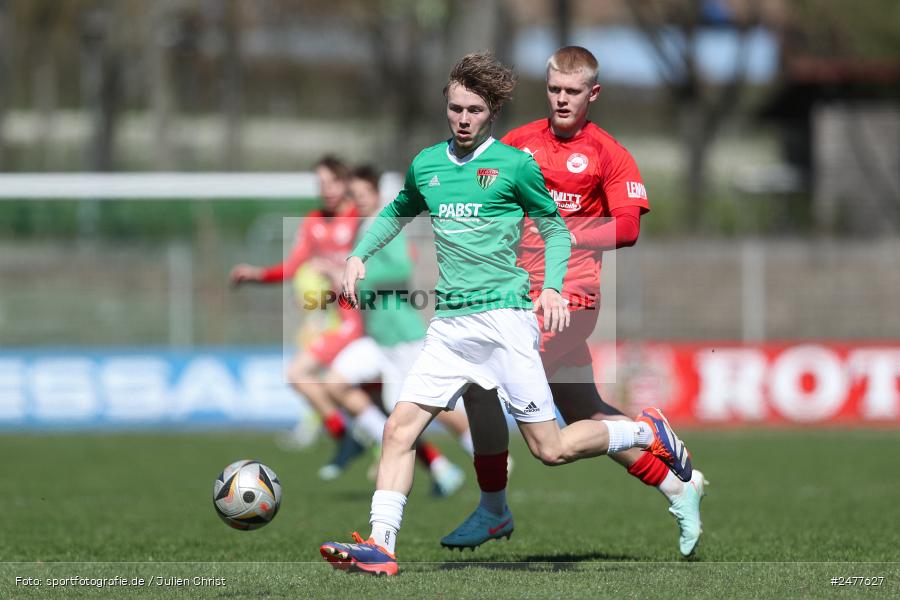 sport, action, Schweinfurt, Sachs Stadion, SV Rot-Weiss Walldorf, RWW, Hauptrunde Liga B Gruppe C, Fussball, FCS, DFB Nachwuchsliga, DFB, 9. Spieltag, 1. FC Schweinfurt 1905, 06.04.2025 - Bild-ID: 2477627