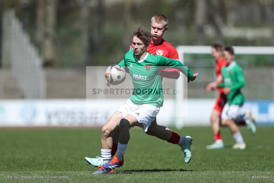 sport, action, Schweinfurt, Sachs Stadion, SV Rot-Weiss Walldorf, RWW, Hauptrunde Liga B Gruppe C, Fussball, FCS, DFB Nachwuchsliga, DFB, 9. Spieltag, 1. FC Schweinfurt 1905, 06.04.2025 - Bild-ID: 2477630