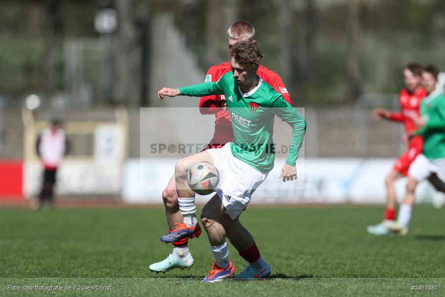 sport, action, Schweinfurt, Sachs Stadion, SV Rot-Weiss Walldorf, RWW, Hauptrunde Liga B Gruppe C, Fussball, FCS, DFB Nachwuchsliga, DFB, 9. Spieltag, 1. FC Schweinfurt 1905, 06.04.2025 - Bild-ID: 2477631